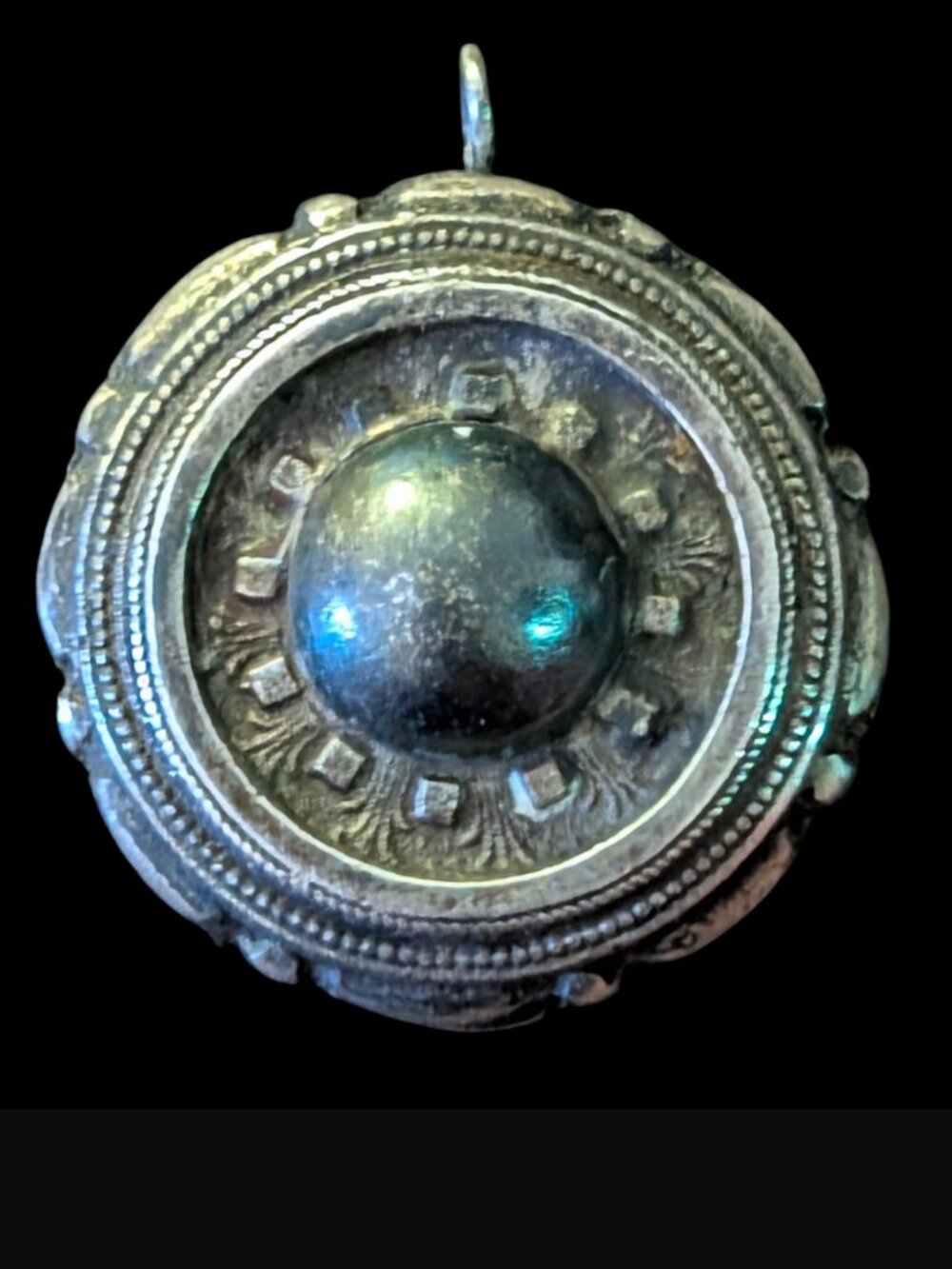 925 Sterling Antique Victorian Brooch Pin Convertible Pendant 34mm Diameter
